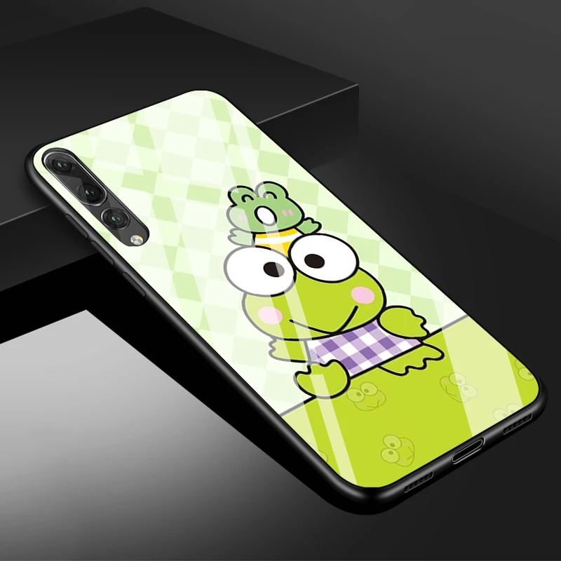 cute huawei phone cases Keroppi Kính Cường Lực Điện Thoại Ốp Lưng Cho Huawei P20 P30 P40 P40 Lite Pro Psmart Giao Phối 20 30 Bao Vỏ phone case for huawei Cases For Huawei