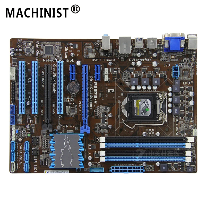 

Original For ASUS P8B75-V Desktop motherboard MB B75 LGA 1155 ATX DDR3 32GB SATA3.0 USB3.0 100% fully Tested