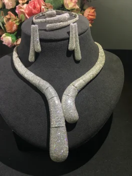 

Accking Luxury Nigeria 4pcs Bridal Zirconia Jewelry Sets For Women Party, Luxury Dubai CZ Crystal Wedding Jewelry Sets