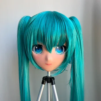 

(KGM 032) Handmade Girl Resin Cosplay Japanese Role Play Crossdresser Doll Transgender Kigurumi Hatsune Miku Mask Made in Japan