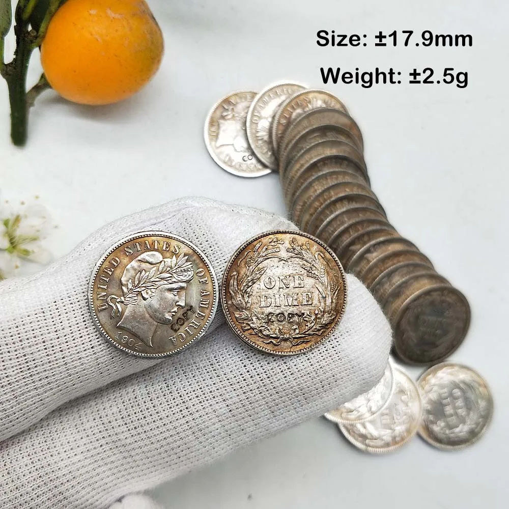 25 шт США копия монет 1892-1916 парикмахерские Dime различные годы 2,5 г монеты