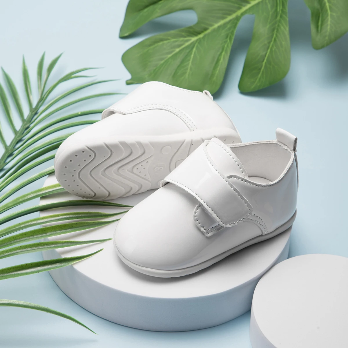 KIDSUN Baby Children Shoes Matte Leather Toddler First Walkers Shoes Rubber Soft-Sole Flat Anti-slip Infant Mirror Shoes 4