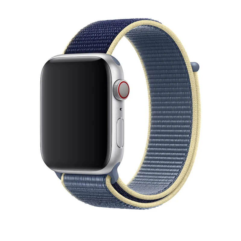 Цвет спортивные тканый нейлоновый ремешок для наручных часов Apple Watch 5 44 мм 40 мм наручные браслет ремень нейлоновый ремешок для наручных часов iWatch 1/2/3/4/5, 42 мм, 38 мм - Цвет ремешка: Alaskan Blue
