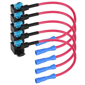 

New 5pcs Car Circuit Fuse Tap Adapter Micro Mini Blade Fuse Holder Kit