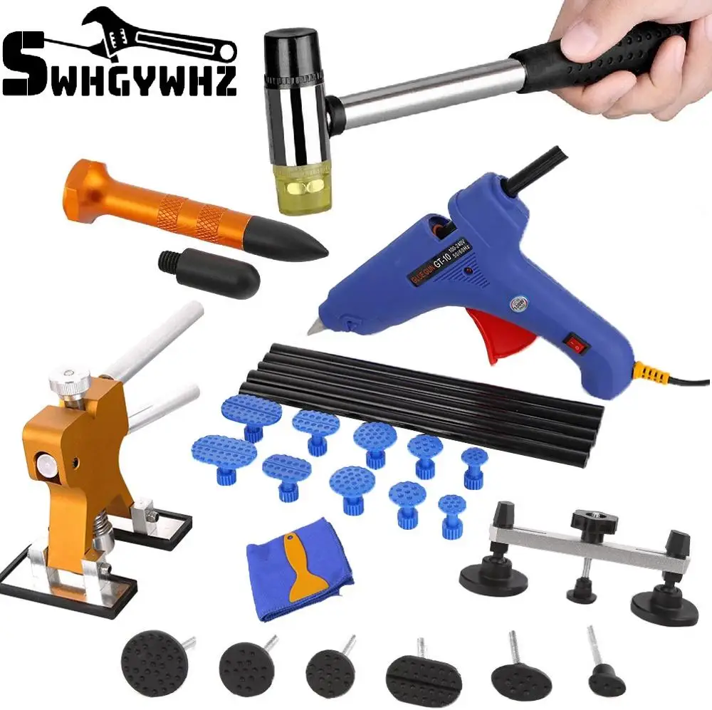 Auto Body Paintless Dent Removal Tools Kit Glue Gun Puller Taps |