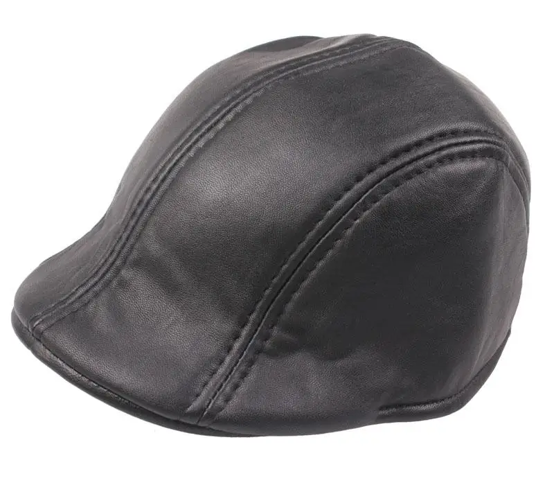 Высококачественная Кожаная шапка, зимняя кожаная шапка, бейсболка для мужчин, черные шапки, спортивная шапка, отличный подарок папе