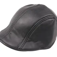Высококачественная Кожаная шапка, зимняя кожаная шапка, бейсболка для мужчин, черные шапки, спортивная шапка, отличный подарок папе