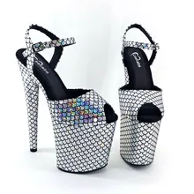 Leecabe/женские босоножки на платформе 20 см/8 дюймов Вечерние туфли на высоком каблуке обувь для танцев на шесте