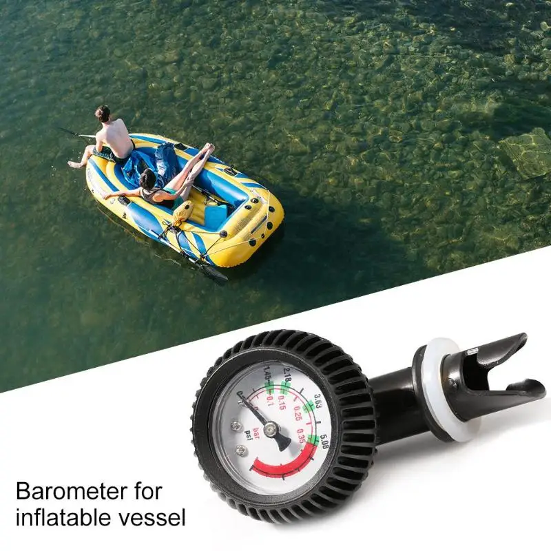 

Air Pressure Gauge 5 PSI Thermometer Connector Outdoor Entertainment Inflatable Boat Kayak Air Pressure Gauge