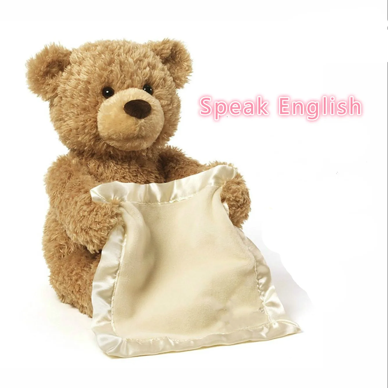 Speak English Стиль Горячая Распродажа Американский медведь Peekaboo говорящий будет перемещать плюшевый медведь электрический голос над лицом застенчивый медведь плюшевая игрушка - Цвет: Speak English