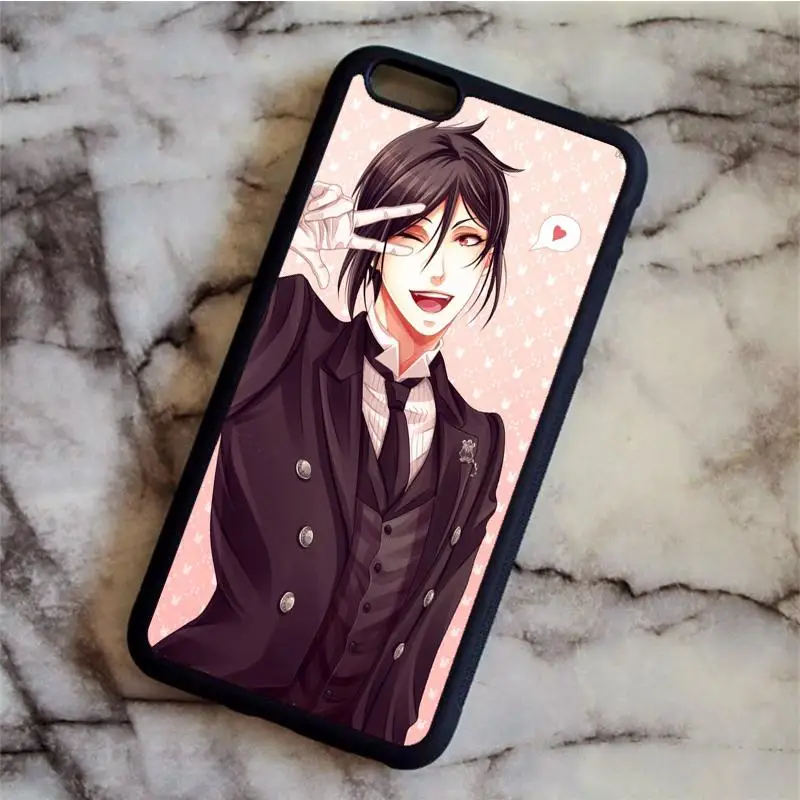 Розовый KETAOTAO Аниме Черный Дворецкий Kuroshitsuji чехол для телефона s для iPhone 4S 5C SE 5 5S 6S 7 8 Plus X Чехол Мягкий ТПУ резиновый силиконовый - Цвет: Розовый
