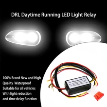 DRL Controller Auto Car LED Daytime Running Lights Controller Relay Harness Dimmer On/Off 12-18V Fog Light Controller