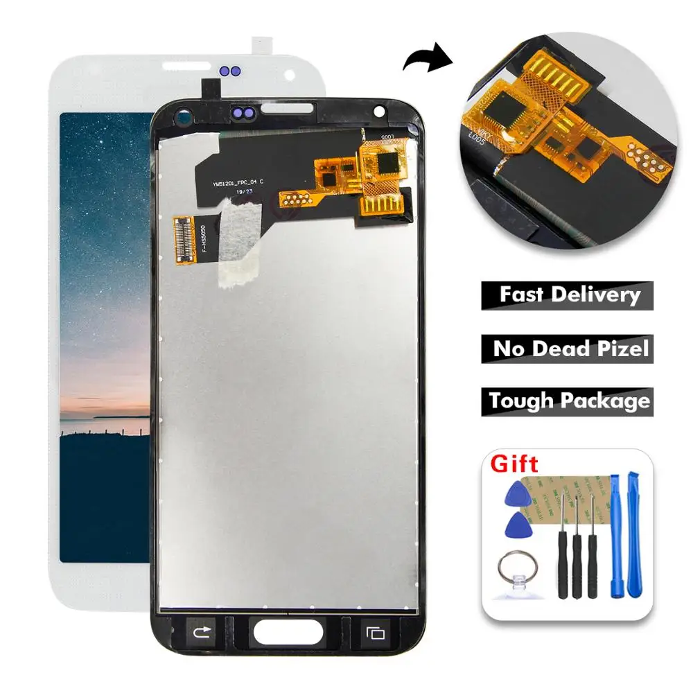 100% протестированный ЖК дисплей для SAMSUNG Galaxy S5 i9600 G900 G900F G900A дигитайзер сенсорная