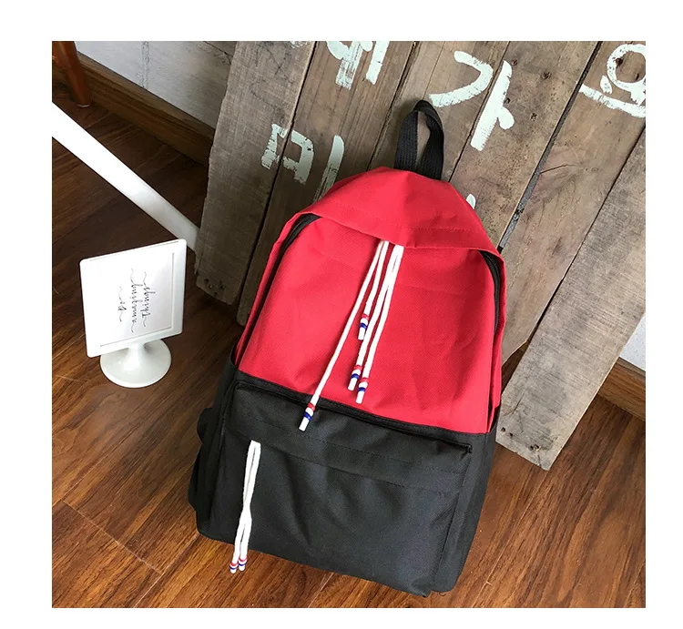 Модный рюкзак для женщин в Корейском стиле, школьная сумка для школьников средней школы, женский рюкзак контрастного цвета в стиле колледжа
