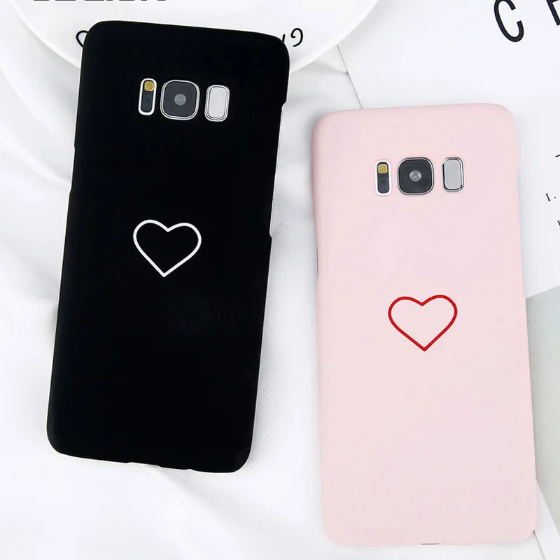 LLZ.COQUE чехол для телефона с сердечками Samsung Galaxy S7 S8 S9 Note 8 A3 A5 полный Жесткий ПК
