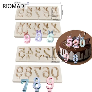 

Number Bow Silicone Molds Sugar Chocolate Candle Cake Decorating Tools Birthday Lollipop Arabic Numerals Fondant Baking Mould