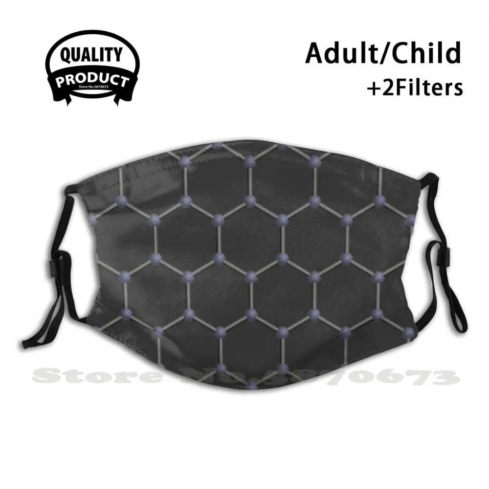 

Graphene Face Mask Washable Filter Summer Hot Sale Mouth Masks Graphene Structure Chemistry Model 3D