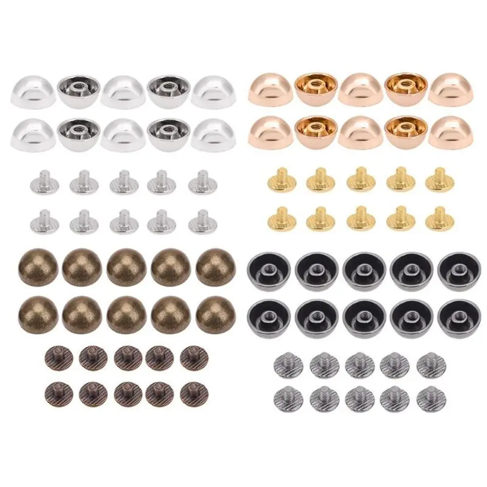 Luggage Craft Leather Clothes/Bag/Shoes Cloth Button Solid Nail Bolt Strap Rivets Mushroom Dome Round Head Screws |