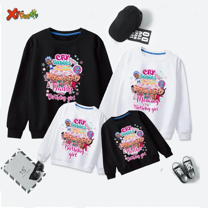 mother and teenage daughter matching outfits Family Birthday Matching Outfits Kids Clothing Sweatshirt Outfits Cry Babies Birthday Girls Long Sleeve T Shirt  Baby Clothes 2T mother and teenage daughter matching outfits