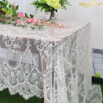 

new 150*300cm White Table Cloth Lace Decorative Hotel Wedding Party Dining Decorative Fabric Home Decor Lace Tablecloth