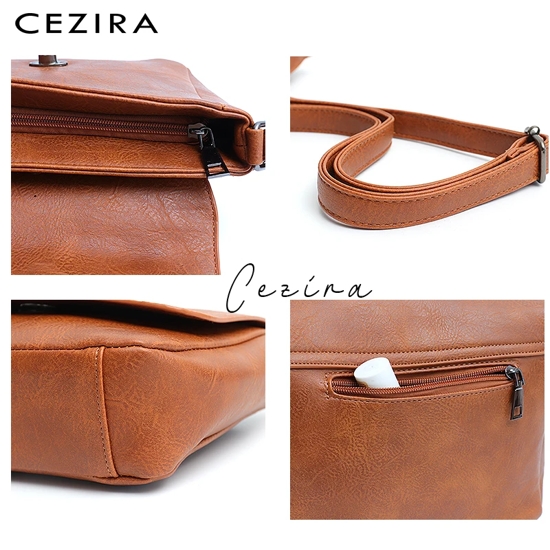 CEZIRA, стиль, ПУ сумка-мессенджер, женская модная сумка на плечо с клапаном, дамская сумка из Веганской кожи, дизайнерская женская сумка через плечо