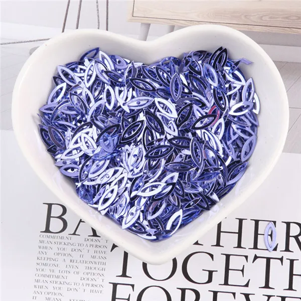 100Pcs/Pack 3*9MM Hollow Horse Eyes Sequins PVC Paillettes DIY Wedding Sewing Sequin Craft Garment Lentejuelas Accessories Light Purple