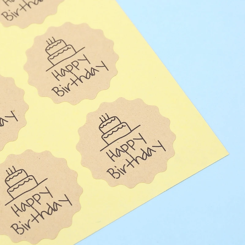 

120Pcs Happy Birthday Label Sealing Sticker Craft Wrapping Gift Handmade DIY D2TD