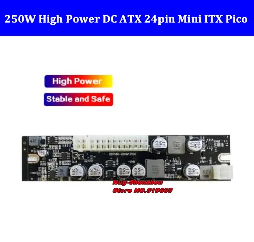 Высокомощный 250 Вт DC 12 В Pico ATX переключатель Майнинг PSU 24pin MINI ITX в автомобиль пк