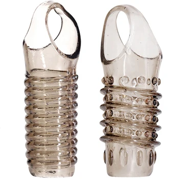 Penis Extender Sleeve Condoms Reusable Cock Ring Penis Enlargement Enhancer Dick Sex Toys For Men Intimate Goods 4