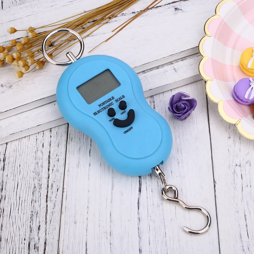 Blue 40 кг подшипник электронные весы взвешивания багажа цифровой черный/оранжевый/синий - Цвет: Blue