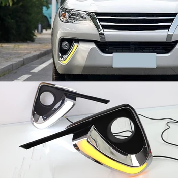 

CSCSNL 1Set For Toyota Fortuner 2015 2016 2017 2018 LED DRL Daytime Running Lights Daylight turn Signal lamp Style