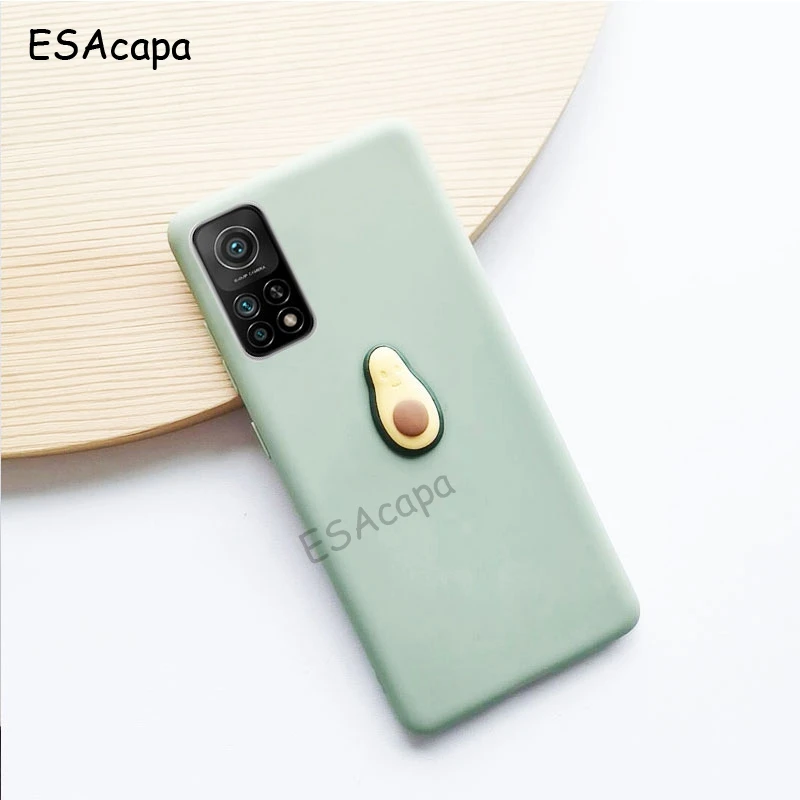 For Xiaomi Mi 10T Case 3D DIY Cute Friut Matte Soft Phone Case For Xiaomi Mi 10T Pro Candy Color Shockproof Silicone Back Cover xiaomi leather case chain Cases For Xiaomi