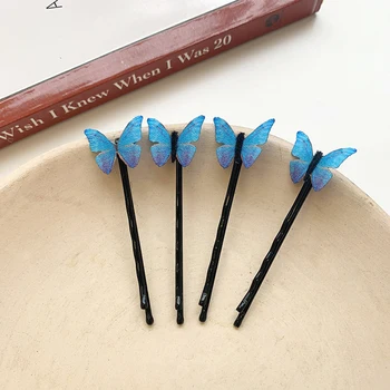 

4pcs Colorful Butterfly Hair Clip Practical Classic Texture Creative Design Korean Hairpins Sweet Women Lady Barrettes