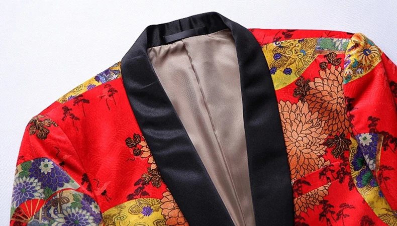 Vaguelette китайский стиль Slim Fit для мужчин Блейзер Masculino Осень Зима Повседневная куртка певец и ведущий сценическое шоу костюмы M-5XL