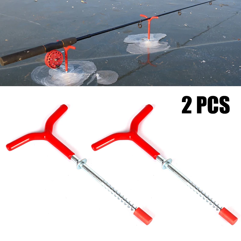 

2 Pcs Spiral Peg Rod Fixed Auger Holder Fishing Tackle Accessories Steel Durable