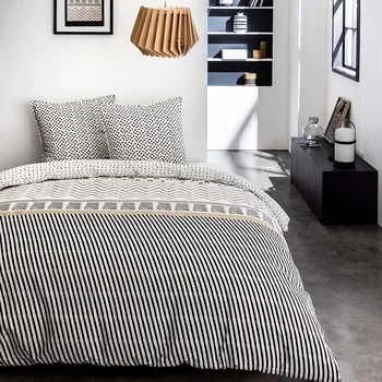

TODAY bedding set home Ethnic white prints 100% cotton 57 Fils DUVET COVER 220x240cm + 2 CASES 63/63