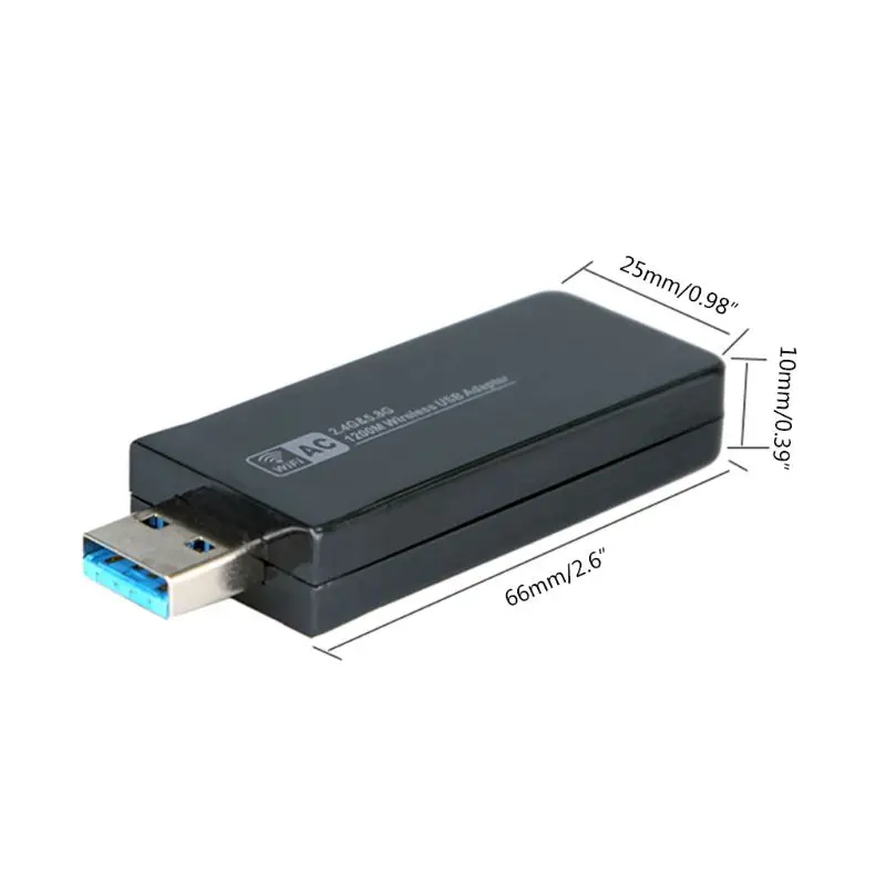 Мини 2,4G/5,8G двухдиапазонный wifi USB 3,0 1200 Мбит/с LAN беспроводной адаптер приемник сетевая карта встроенная антенна для Windows Linux Sys
