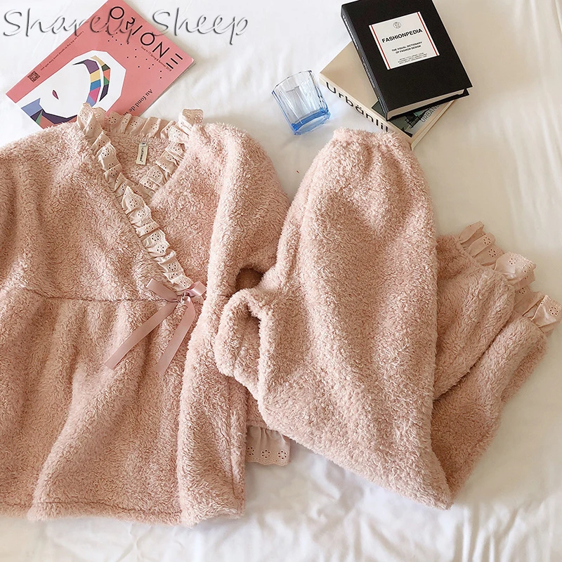 Зимний Пижамный комплект для беременных и кормящих, ночное белье для беременных женщин, пижама для кормления грудью, одежда для сна, кашемировая одежда