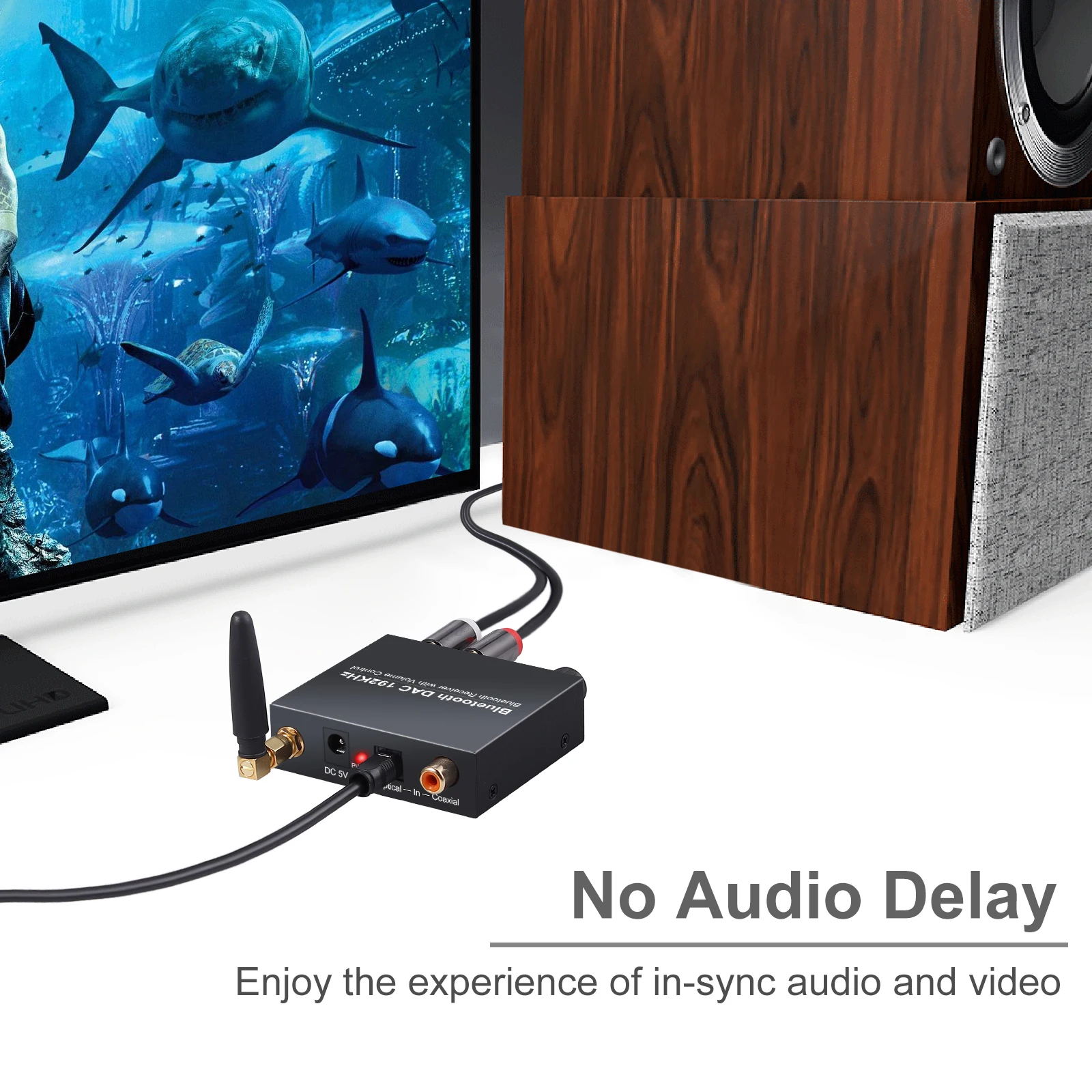 Neoteck 192Khz Bluetooth-Compatible DAC Digital to Analog Audio Converter Adapter Optical Coxial to RCA 3.5mm Jack Audio Adapter audio adapter audio converter adapter audio converter