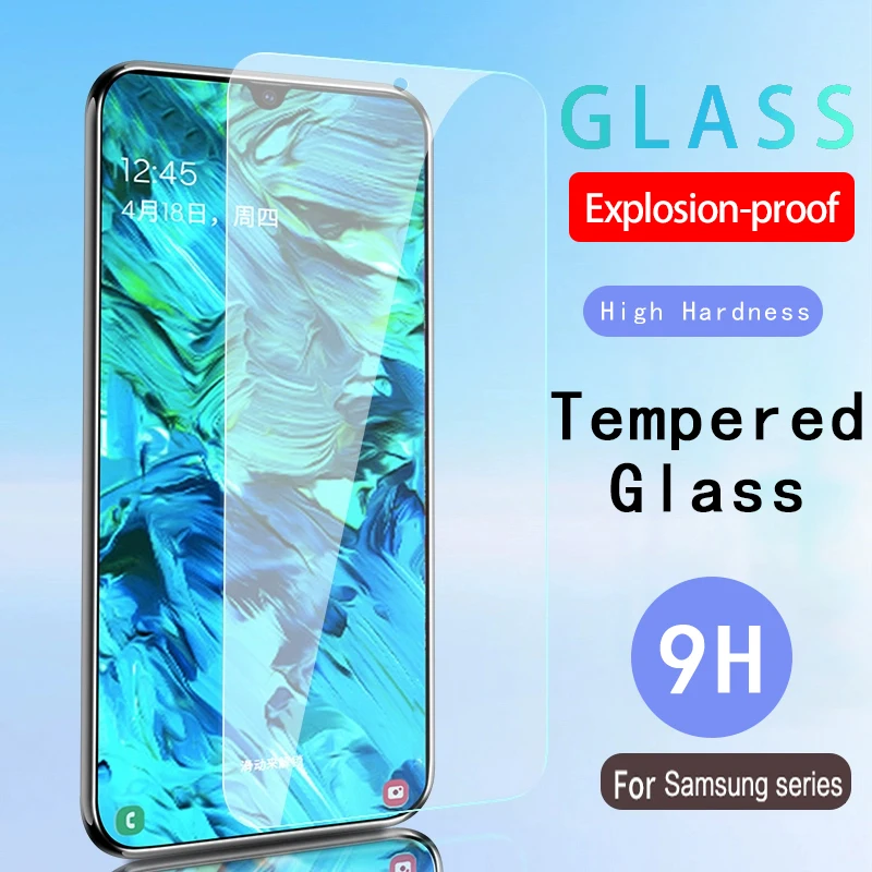 

9H Full Tempered Glass On For Samsung Galaxy A70 A60 A50 A40 A30 A20 A10 Screen Protector A80 A90 M10 M20 M30 M40 Glas Film Case