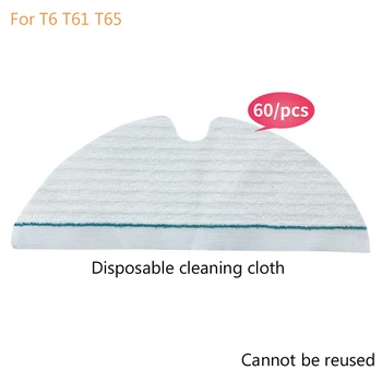 

60PCS Robot Vacuum Cleaner Disposable Cloth Accessories for roborock T6 T61 T65 Series Automatic Cleaning Vacuum Cleaner Parts