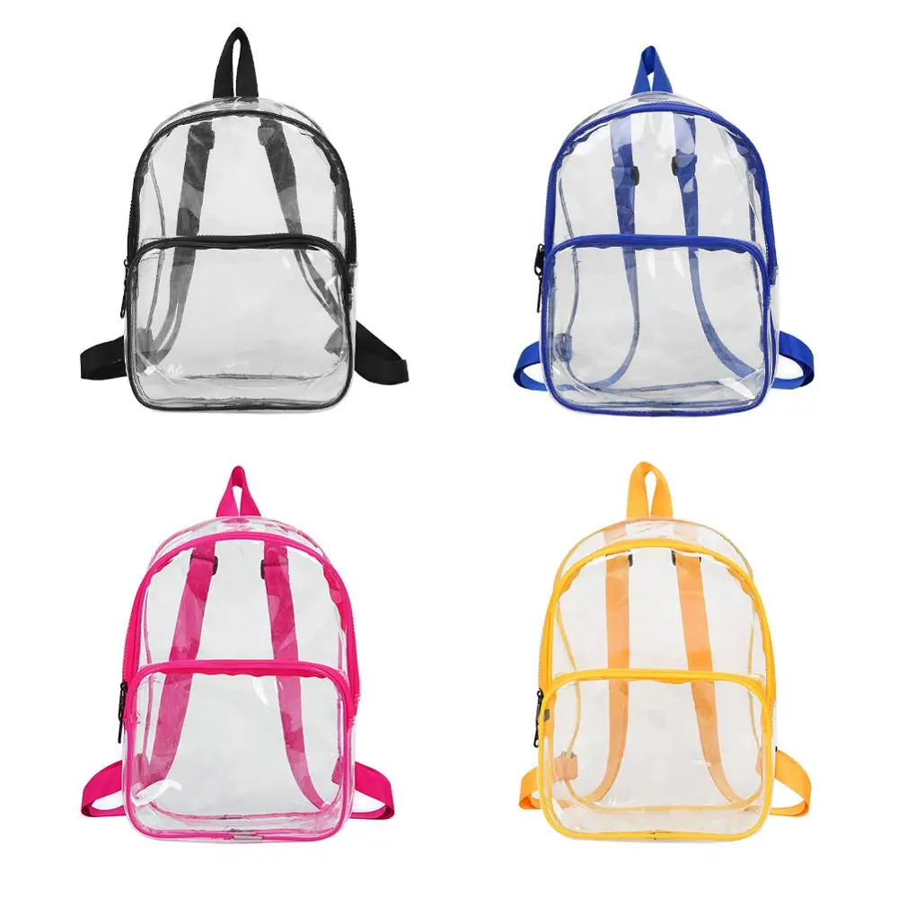 Bolso de gelatina de PVC para mujer, mochila escolar transparente para chicas, bolsa de viaje de doble hombro, bolsa de libros de gran capacidad para adolescentes, 2021