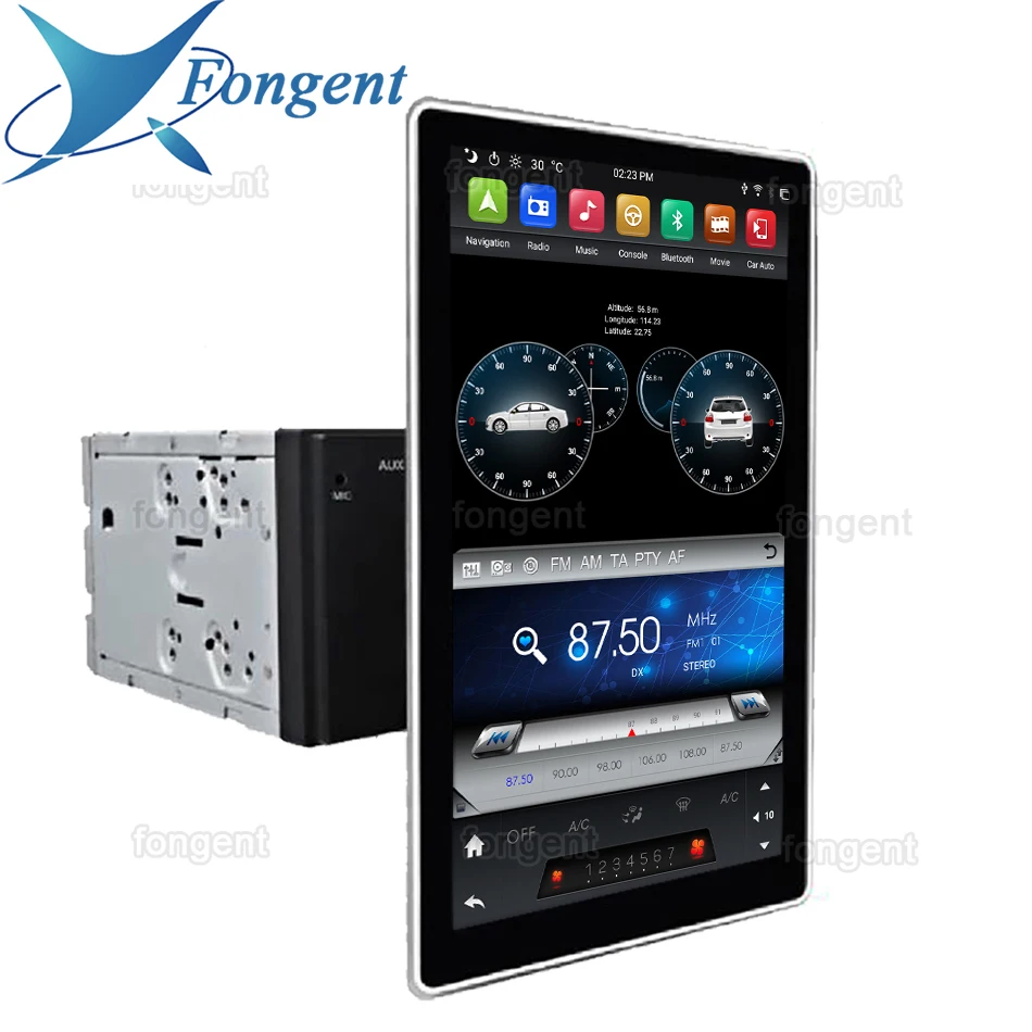 Автомобильный мультимедийный плеер Tesla Style универсальный на Android с поворотом 12 8 °