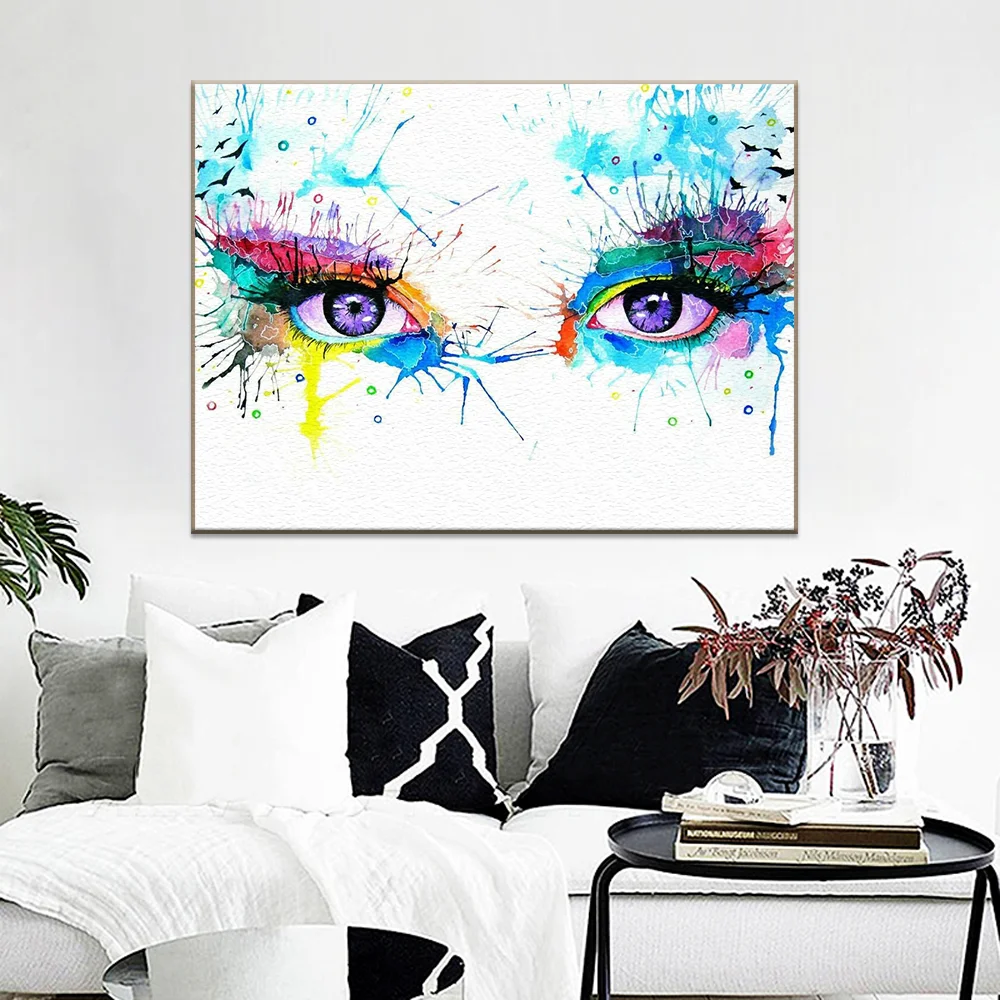 

Abstract Art Painting By Numbers Two Eyes Image Coloring By Numbers Decorative Canvas Painting Art Supplies DIY Unique Gift