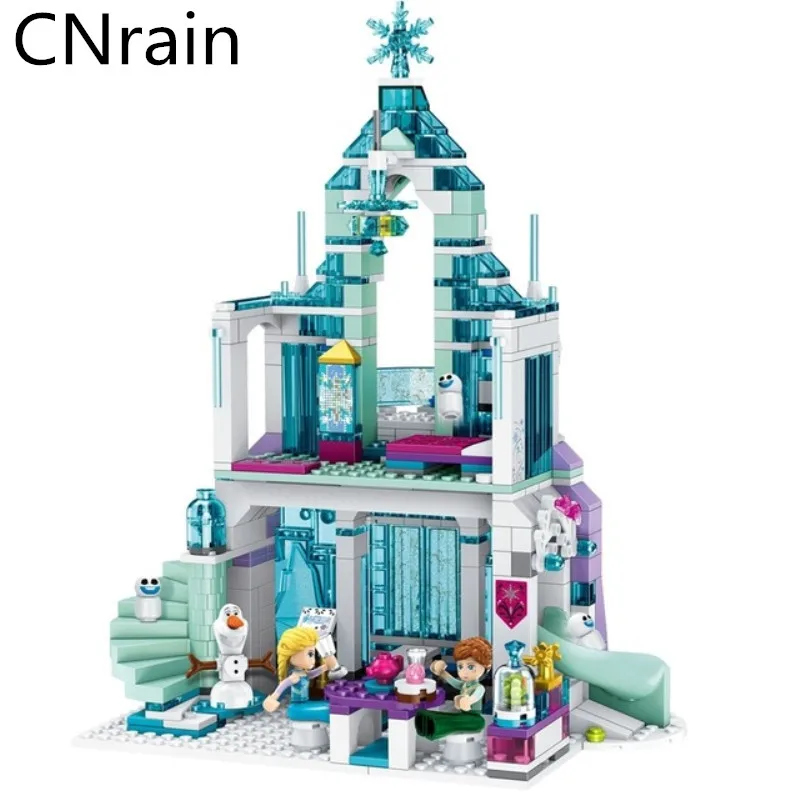 

164-711pcs Original Princess figures Building Blocks Snow Castle White Queen Dream Fantasy Elsa Ice Castle Bricks Anna Mermaid
