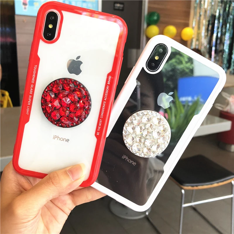 Чехол для телефона iPhone X XS Max XR 6 6S 7 8 Plus акриловый жесткий чехол с подставкой Samsung S7