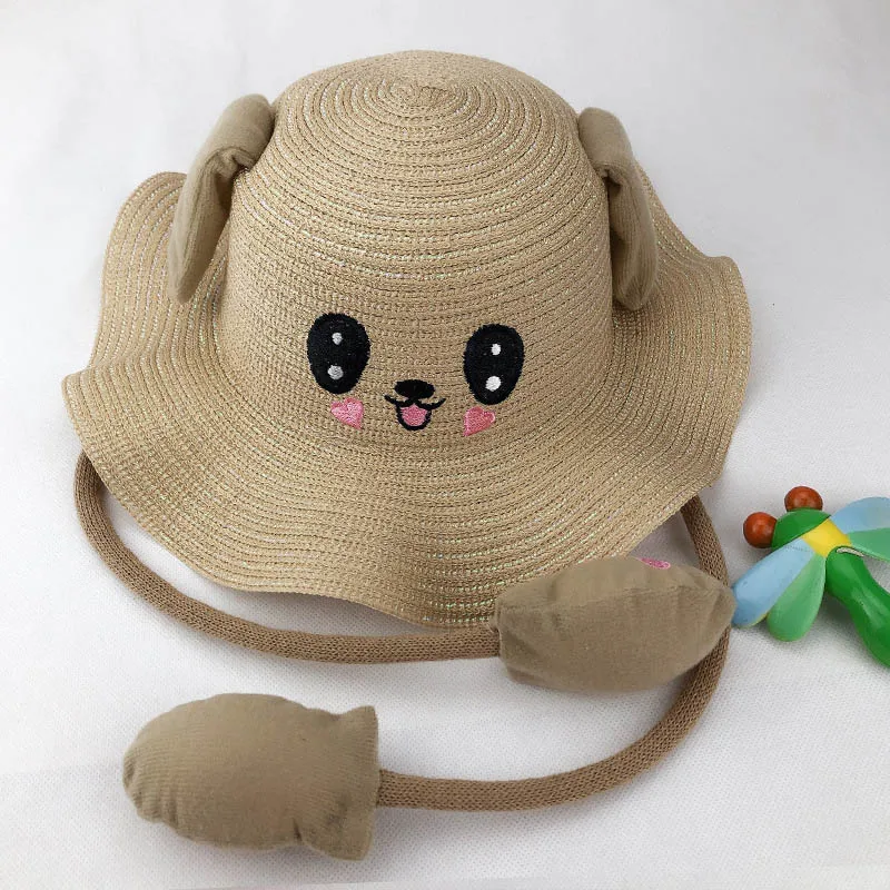 

NEW Summer Sun Hats Cute Cartoon Dance Ears Rabbit Airbag Cap Kids Fisherman Straw Hat for Children Boys Girls