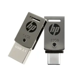 Оригинальный hp X5000M высокоскоростной металлический OTG type-C USB 3,1 флешки, USB флеш-карта для смартфона/ПК 64 Гб 128 ГБ диск на ключе