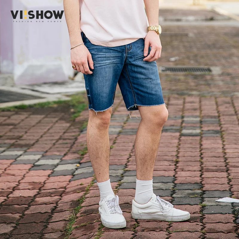 

VIISHOW Summer Men's Shorts Jeans Casual Denim Jeans Men Brand Clothing Men Shorts Blue Jeans Men Tassel Denim Pants ND1288172
