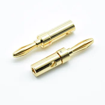 

4pcs/2pairs Red Black 4mm 4.5mm Budweiser Gold-plated Audiophile Speaker Banana Musical Speaker Cable Plugs Connectors adapter